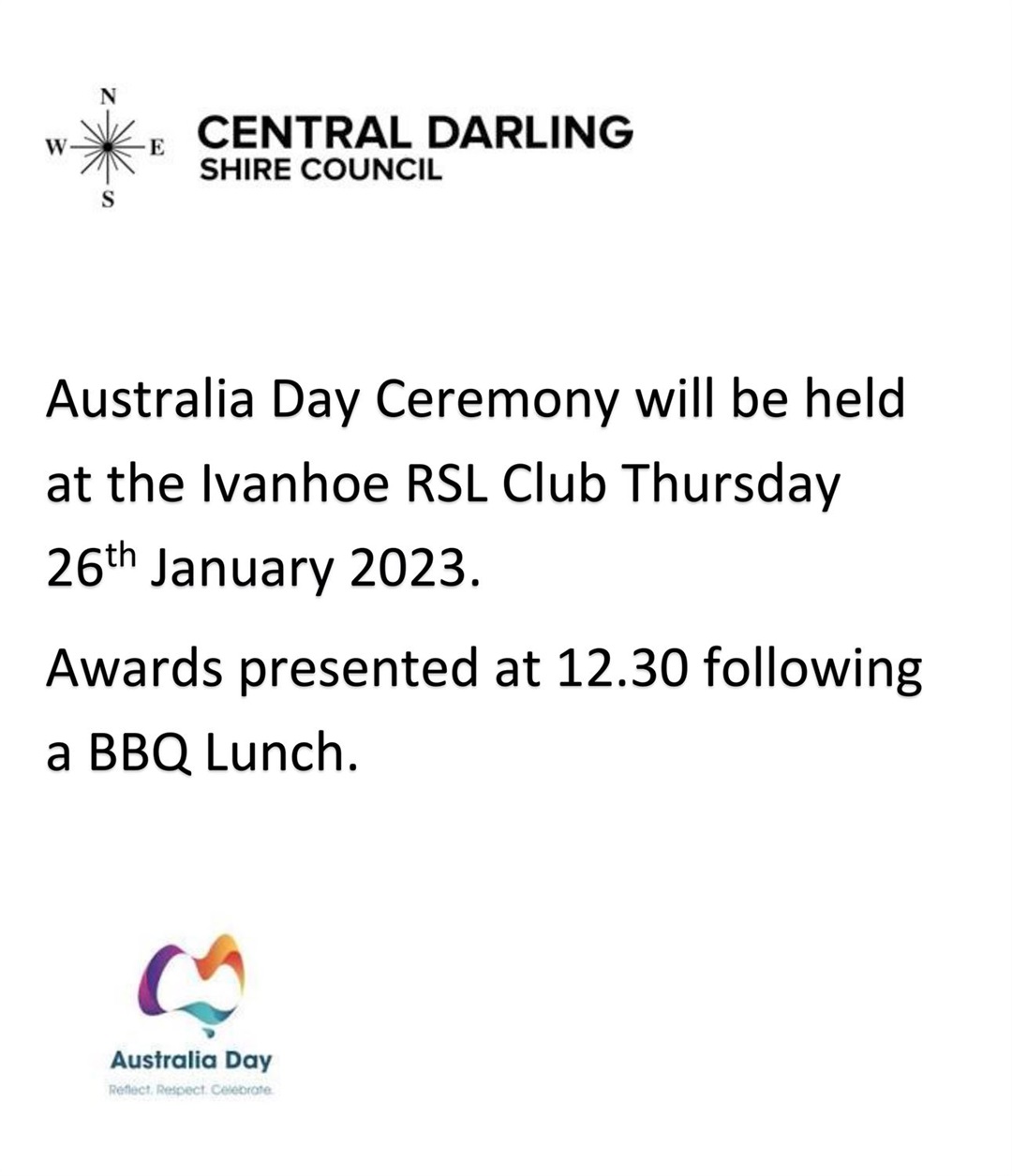 Australia Day Ivanhoe Central Darling Shire Council